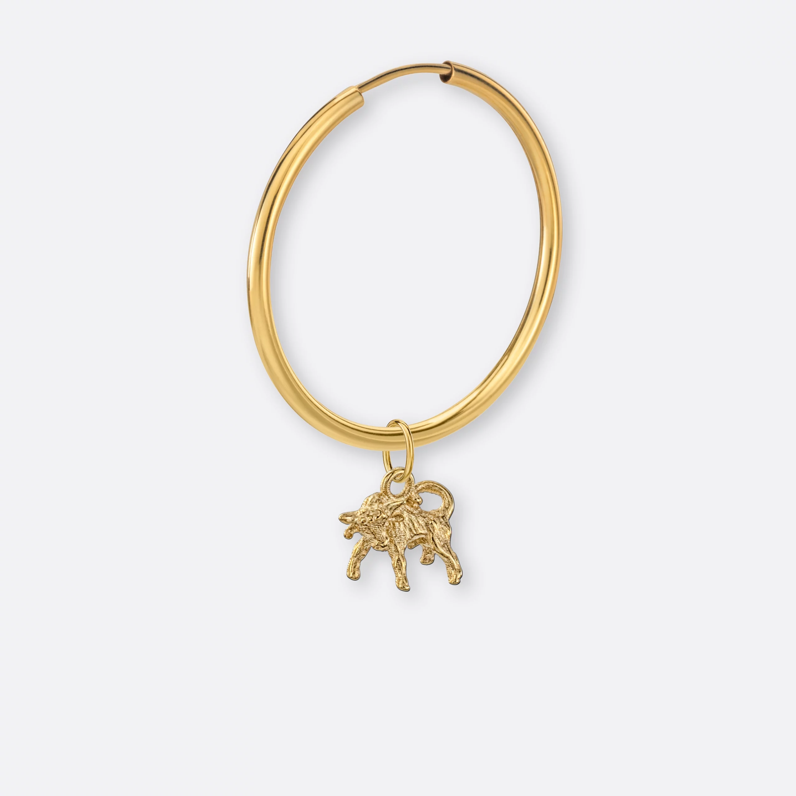 Stier Ohrring, Anhänger klein, 585er Gold 2 Stier Ohrring groß mit Sternzeichen Anhänger klein, Gold, Seite