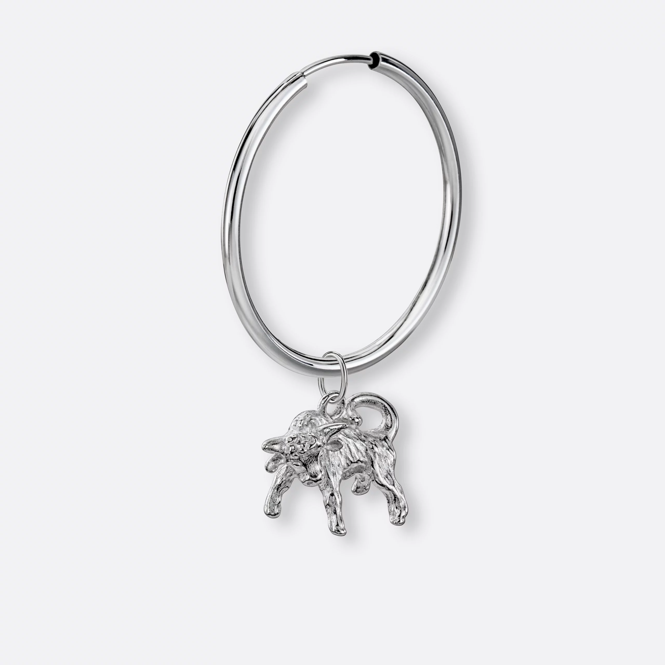 Stier Ohrring, Anhänger groß, 925er Silber 6 Stier Ohrring groß mit Anhänger groß, Silber, Seite