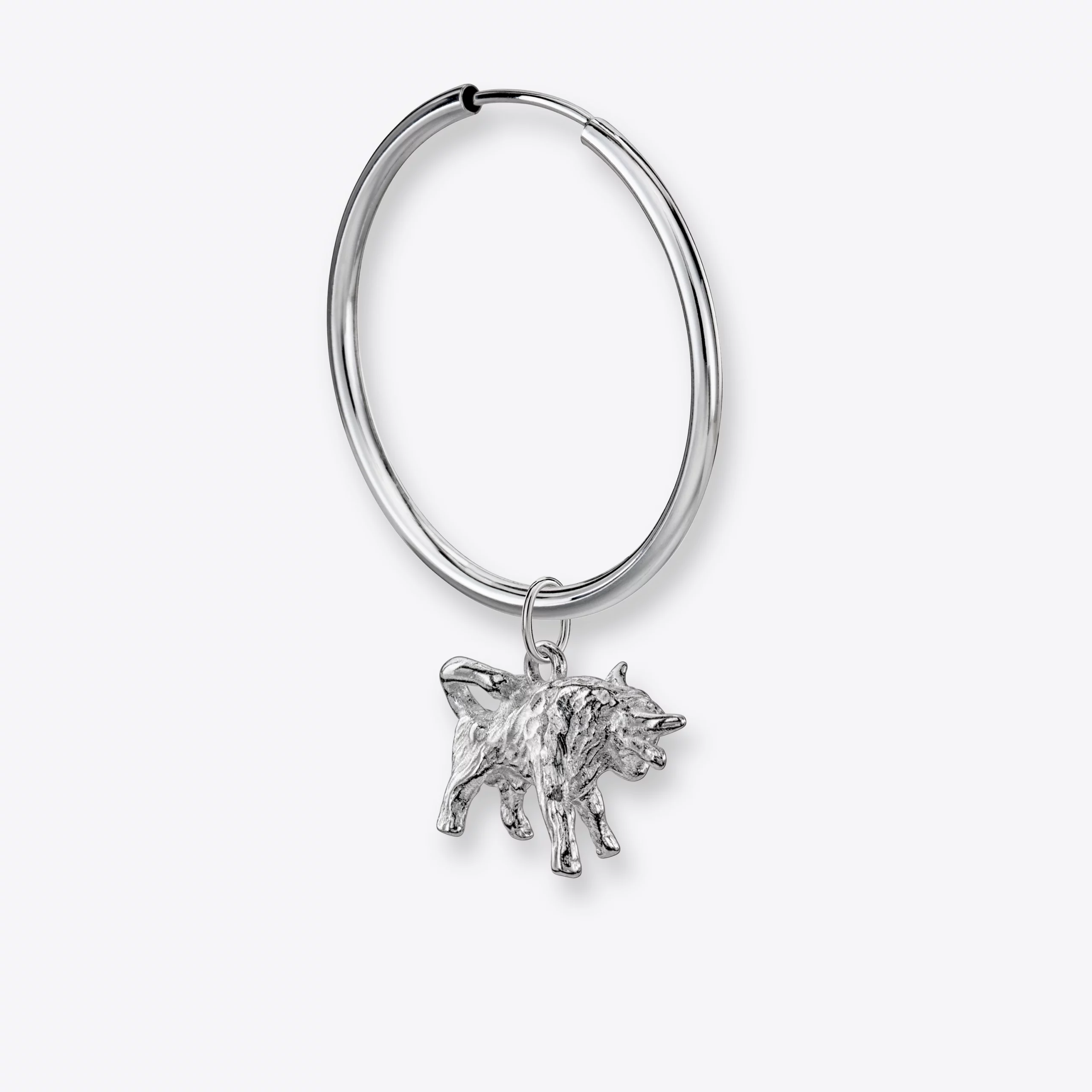 Stier Ohrring, Anhänger groß, 925er Silber 7 Stier Ohrring groß mit Sternzeichen Anhänger groß, Silber, Hinten