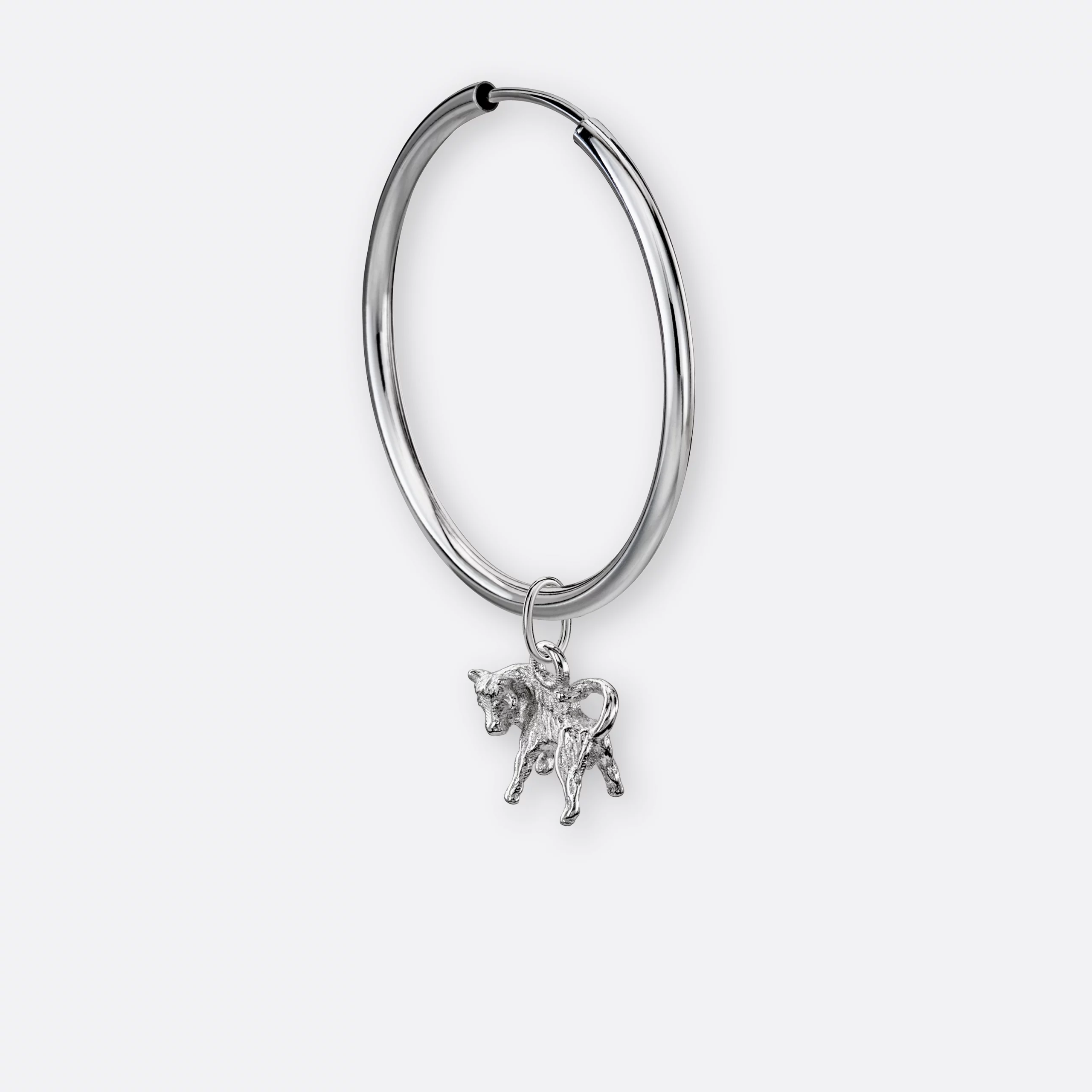 Stier Ohrring, Anhänger klein, 925er Silber 8 Stier Ohrring groß mit Sternzeichen-Anhänger klein, Silber, Hinten