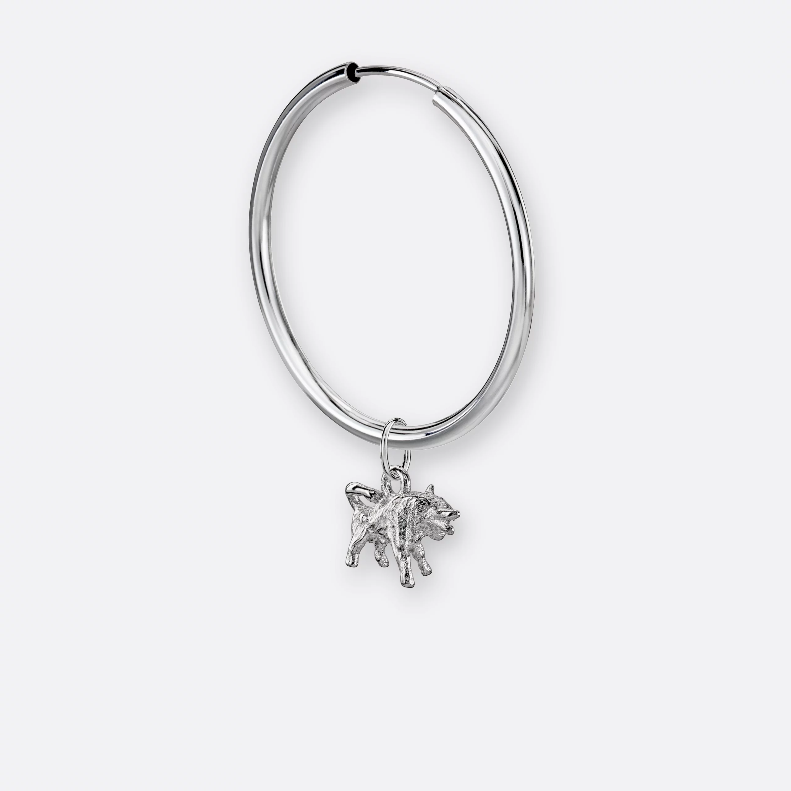 Stier Ohrring, Anhänger klein, 925er Silber 7 Stier Ohrring-Creole groß mit Anhänger klein, Silber, Seite