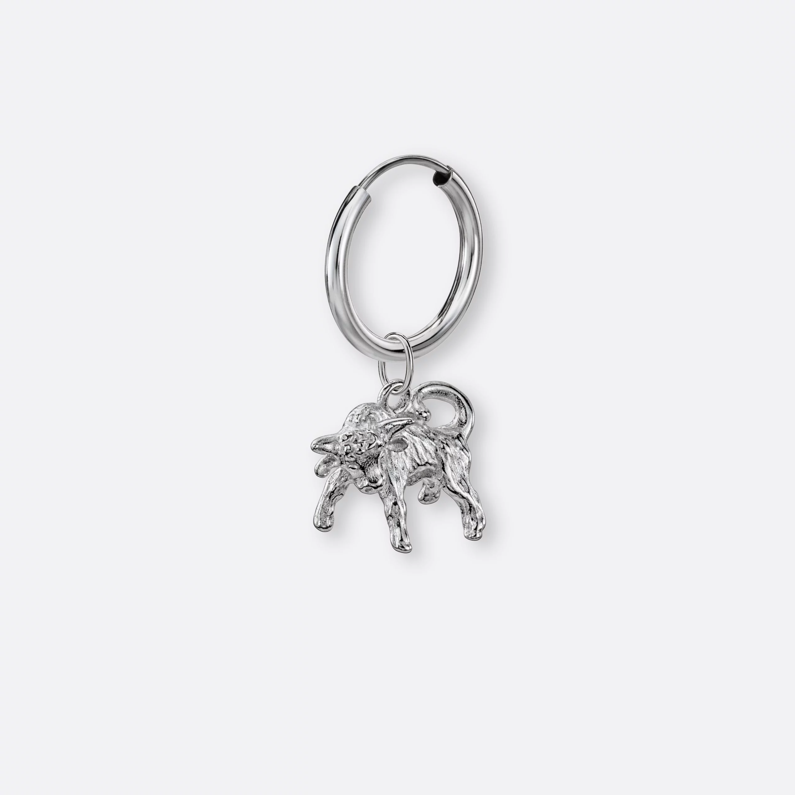 Stier Ohrring, Anhänger groß, 925er Silber 2 Stier Ohrring klein mit Anhänger groß, Silber, Seite