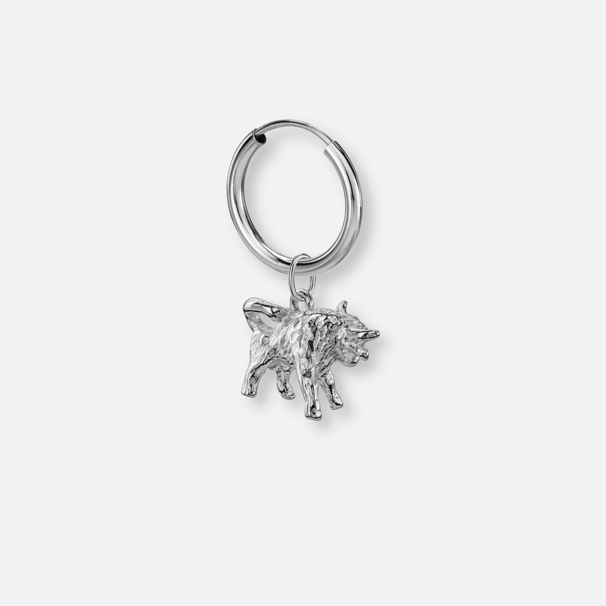 Stier Ohrring, Anhänger groß, 925er Silber 3 Stier Ohrring klein mit Anhänger groß, Silber, Hinten