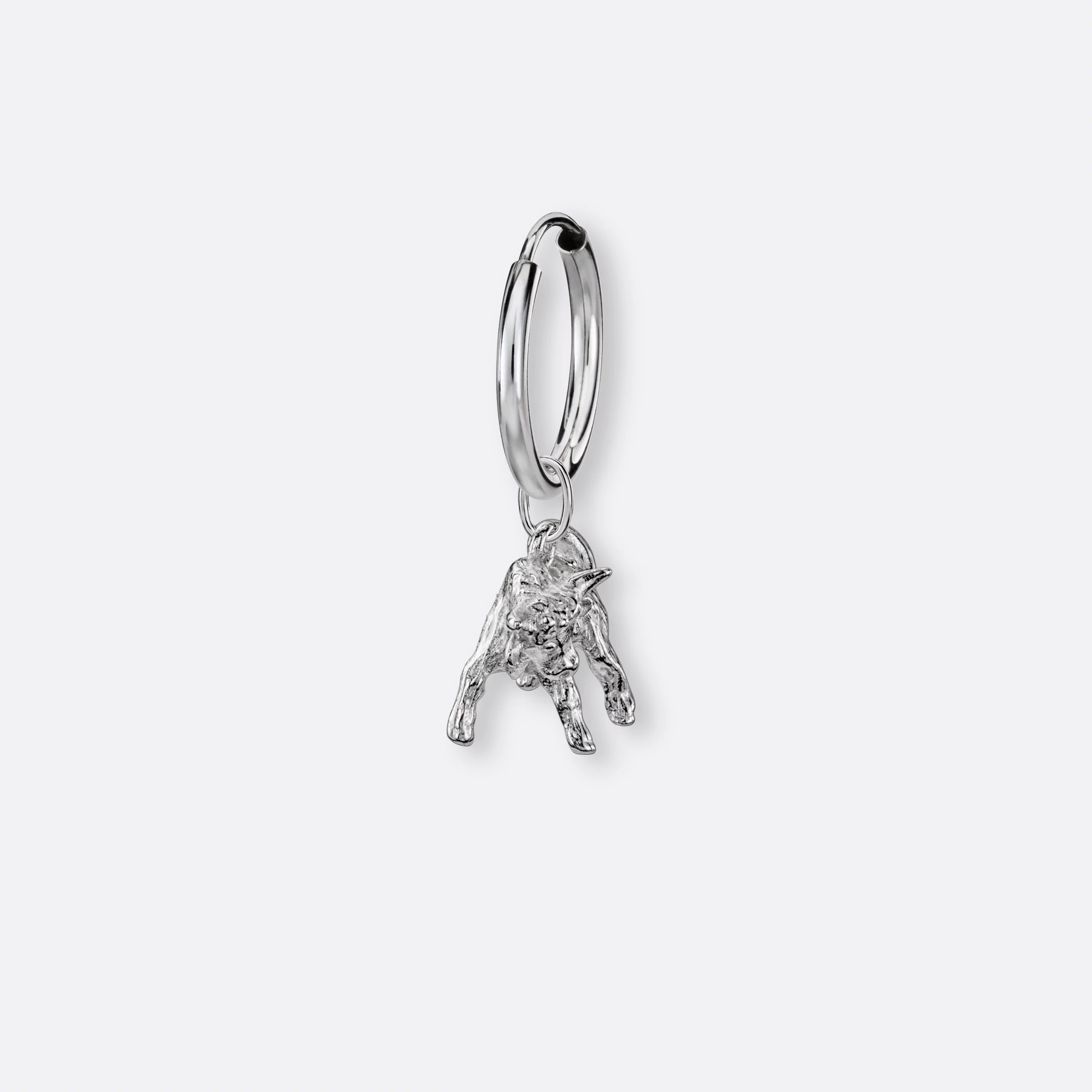 Stier Ohrring, Anhänger groß, 925er Silber 4 Stier Ohrring Creole klein mit Anhänger groß, Silber, Vorne