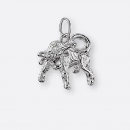 Stier Anhänger groß, 925er Silber 13 Stier Anhänger groß, Silber, Vorne