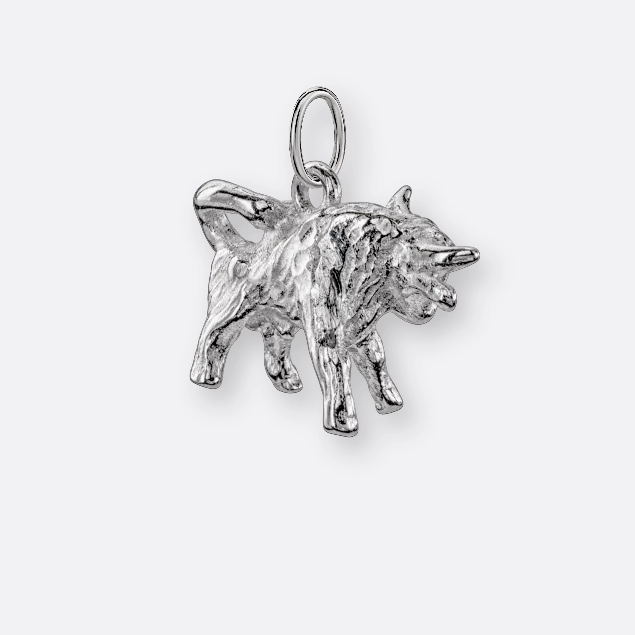 Stier Anhänger groß, 925er Silber 2 Stier Sternzeichen Anhänger, groß, Silber, Variante