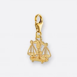 Waage Charm, Anhänger klein, 585er Gold 4 Waage Sternzeichen-Charm mit Anhänger klein, Gold, Hinten