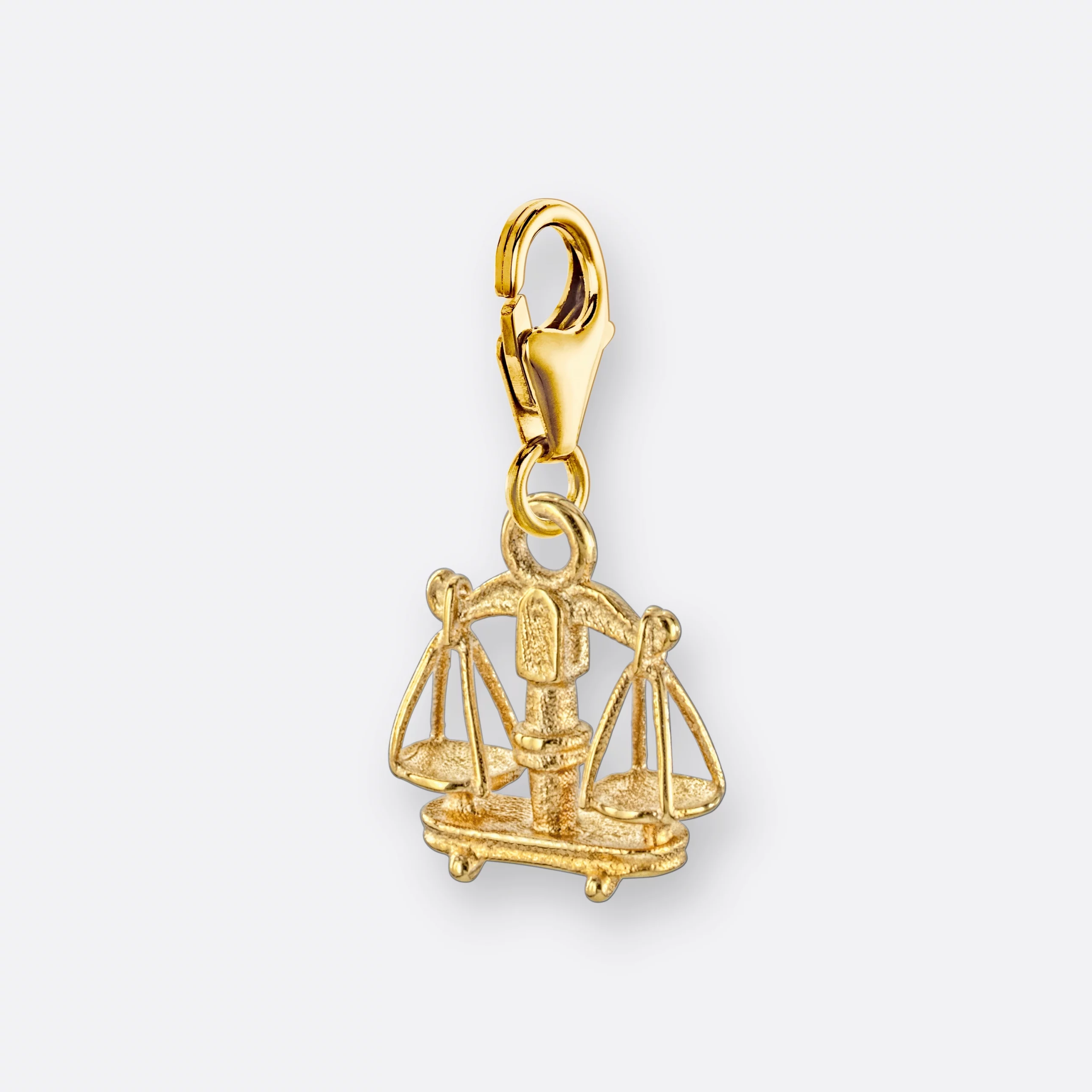 Waage Charm, Anhänger klein, 585er Gold 4 Waage Sternzeichen-Charm mit Anhänger klein, Gold, Hinten
