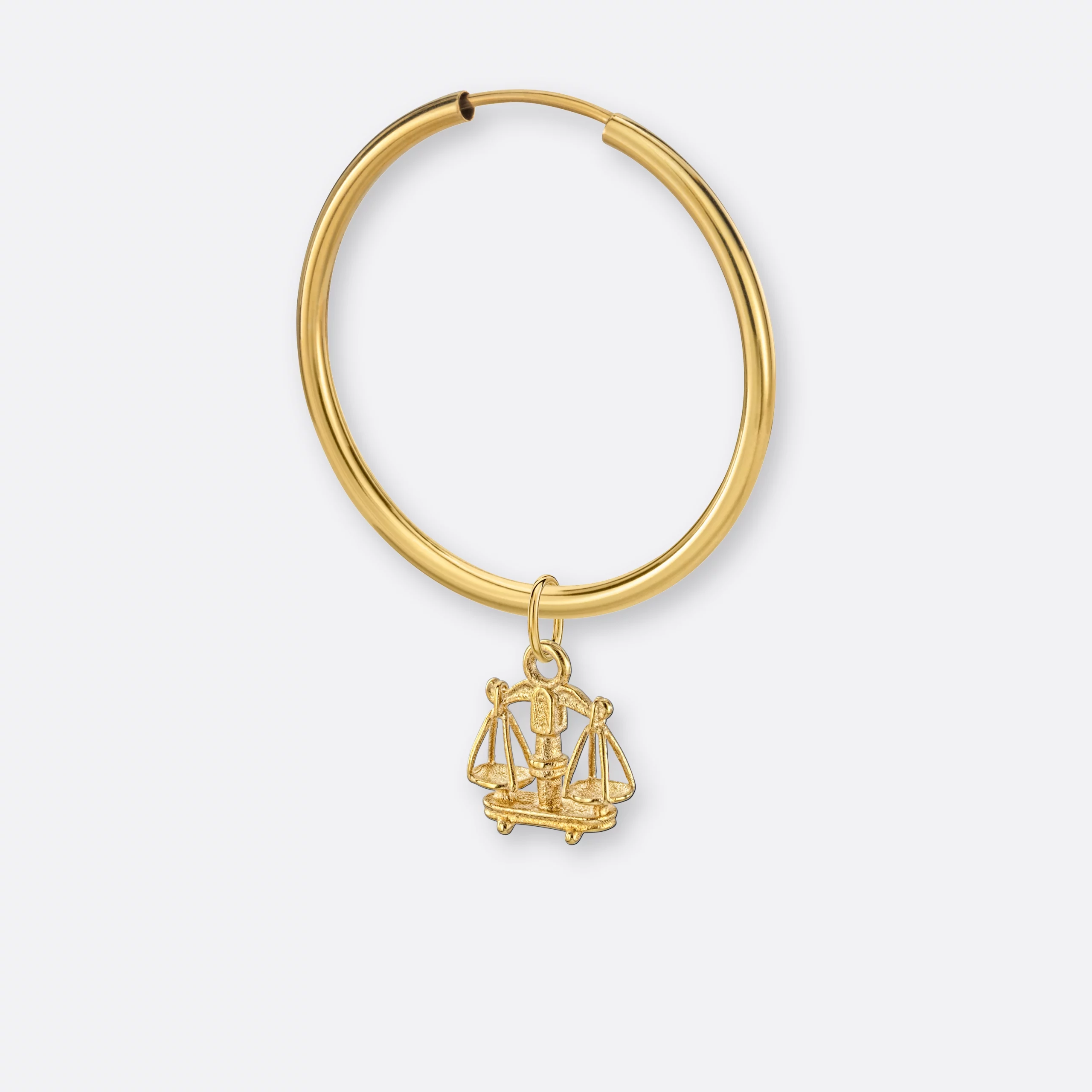 Waage Ohrring, Anhänger klein, 585er Gold 3 Waage Ohrring groß mit Sternzeichen-Anhänger klein, Gold, Seite