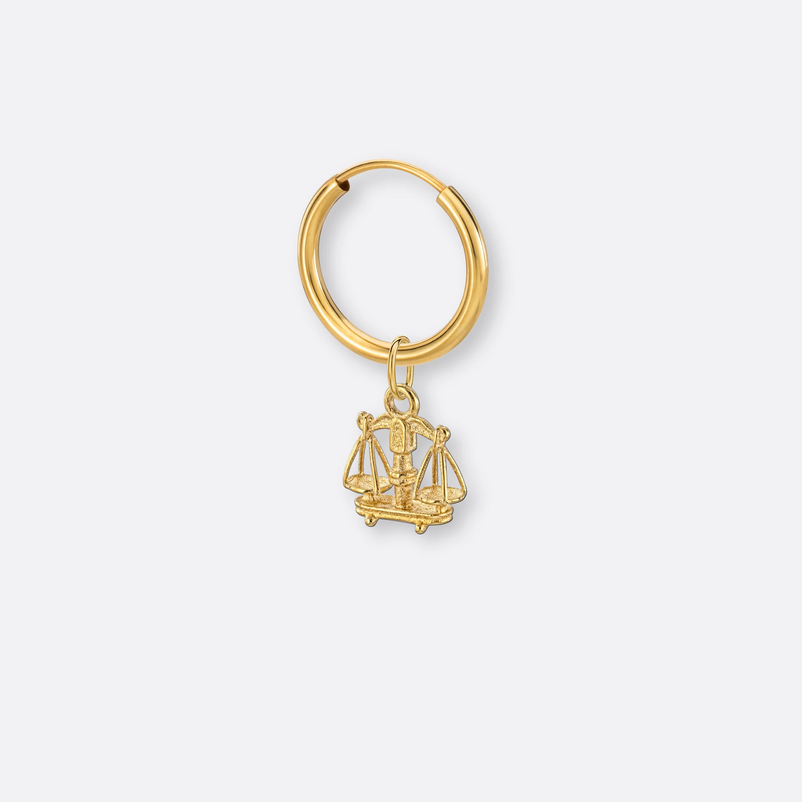 Waage Ohrring, Anhänger klein, 585er Gold 8 Waage Ohrring klein mit Anhänger klein, Gold, Seite