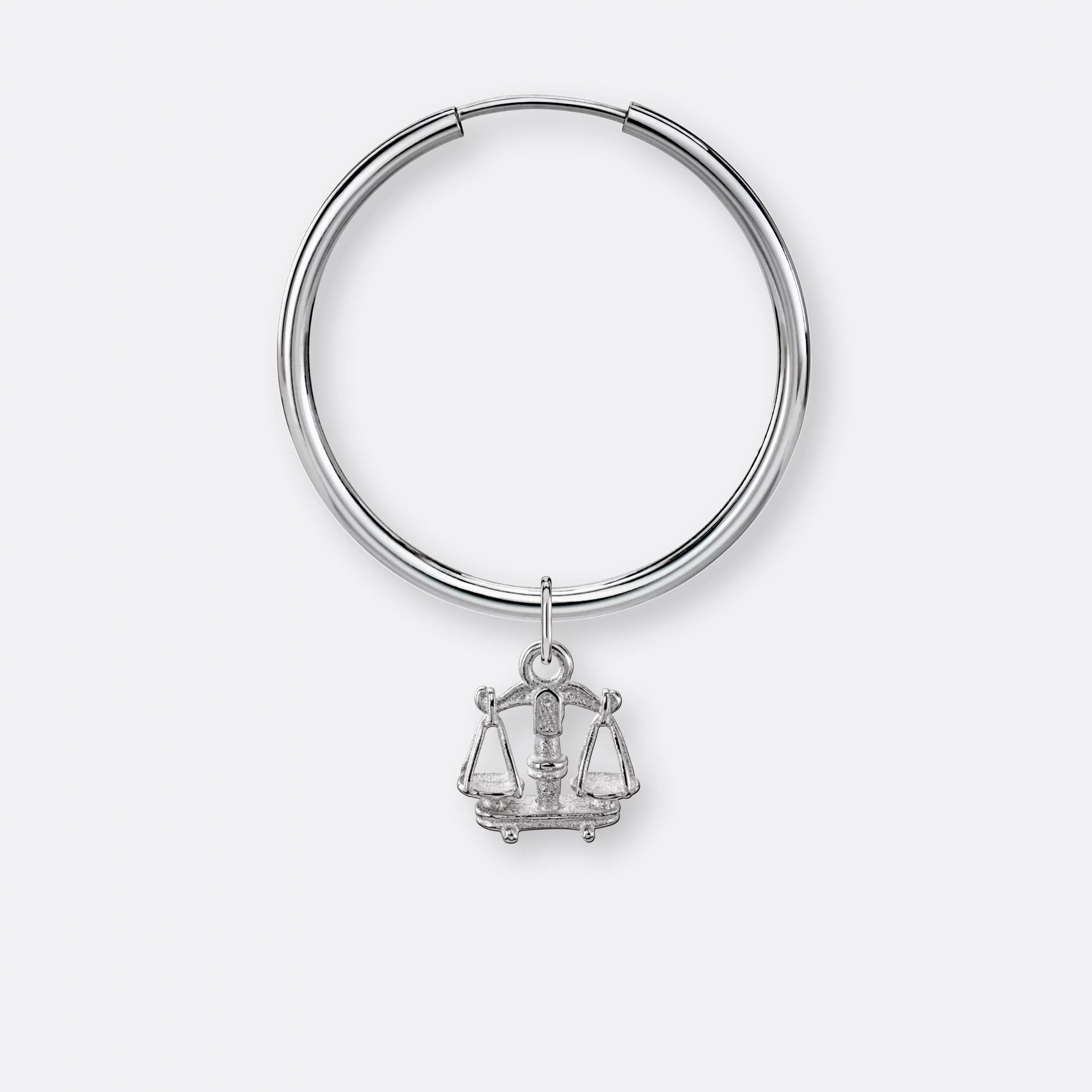 Waage Ohrring, Anhänger klein, 925er Silber 6 Waage Ohrring groß mit Sternzeichen-Anhänger klein, Silber, Vorne