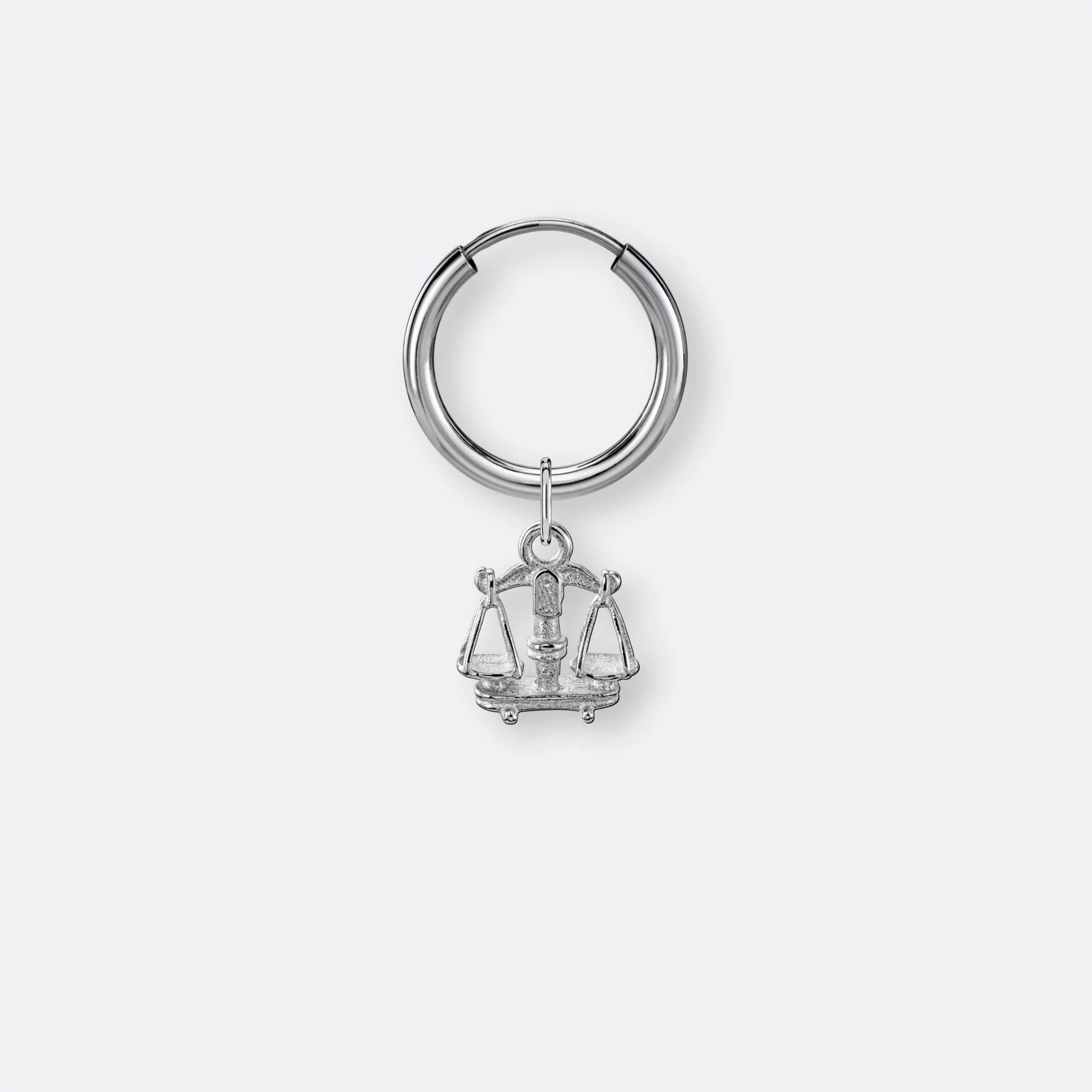 Waage Ohrring, Anhänger klein, 925er Silber 2 Waage Ohrring klein mit Sternzeichen-Anhänger klein, Silber, Vorne