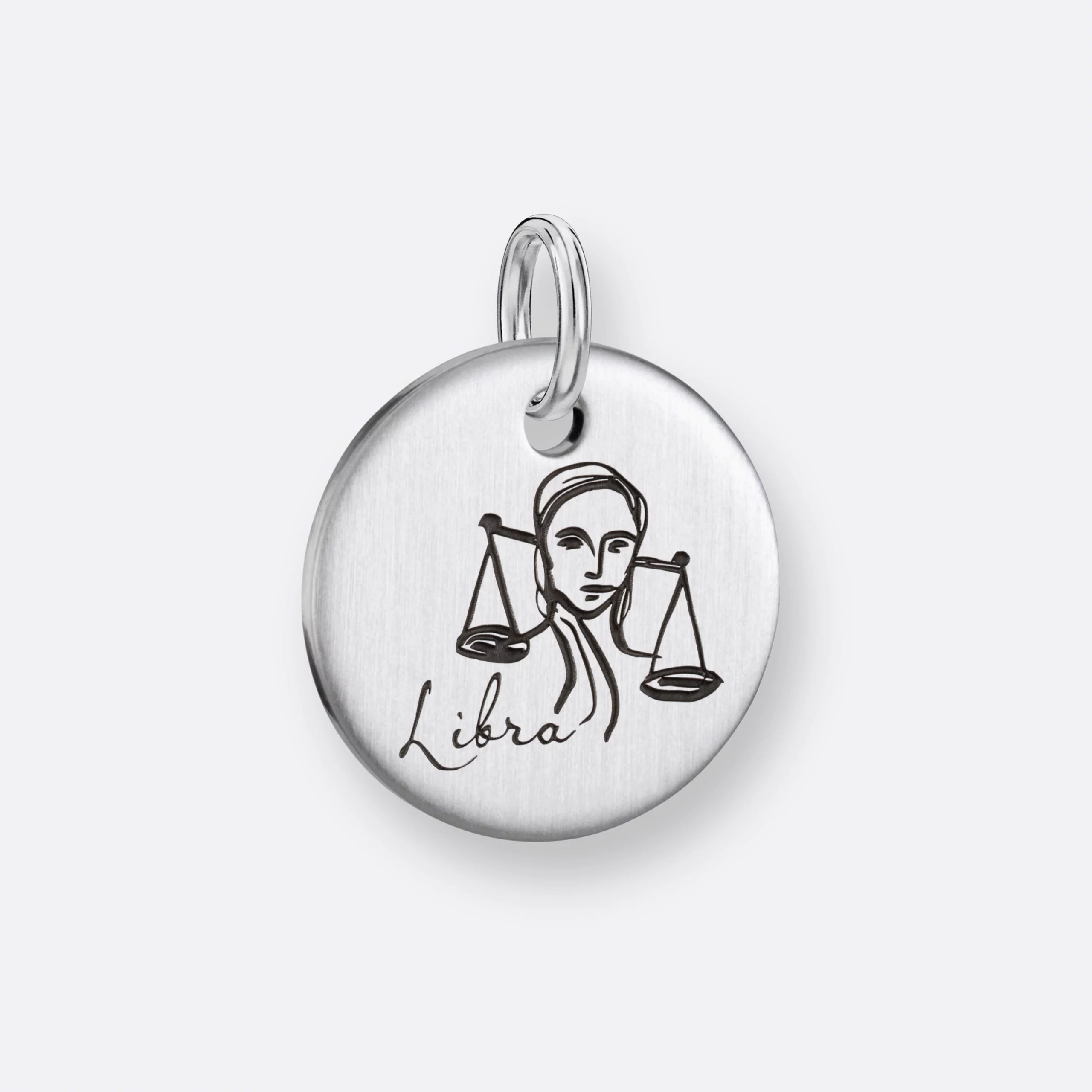 Waage Anhänger, Gravur, 925er Silber 1 Waage Anhänger mit Gravur, Silber, Vorne