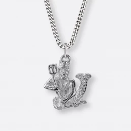 Wassermann Kette mit Sternzeichen-Anhänger groß, Silber, Vorne