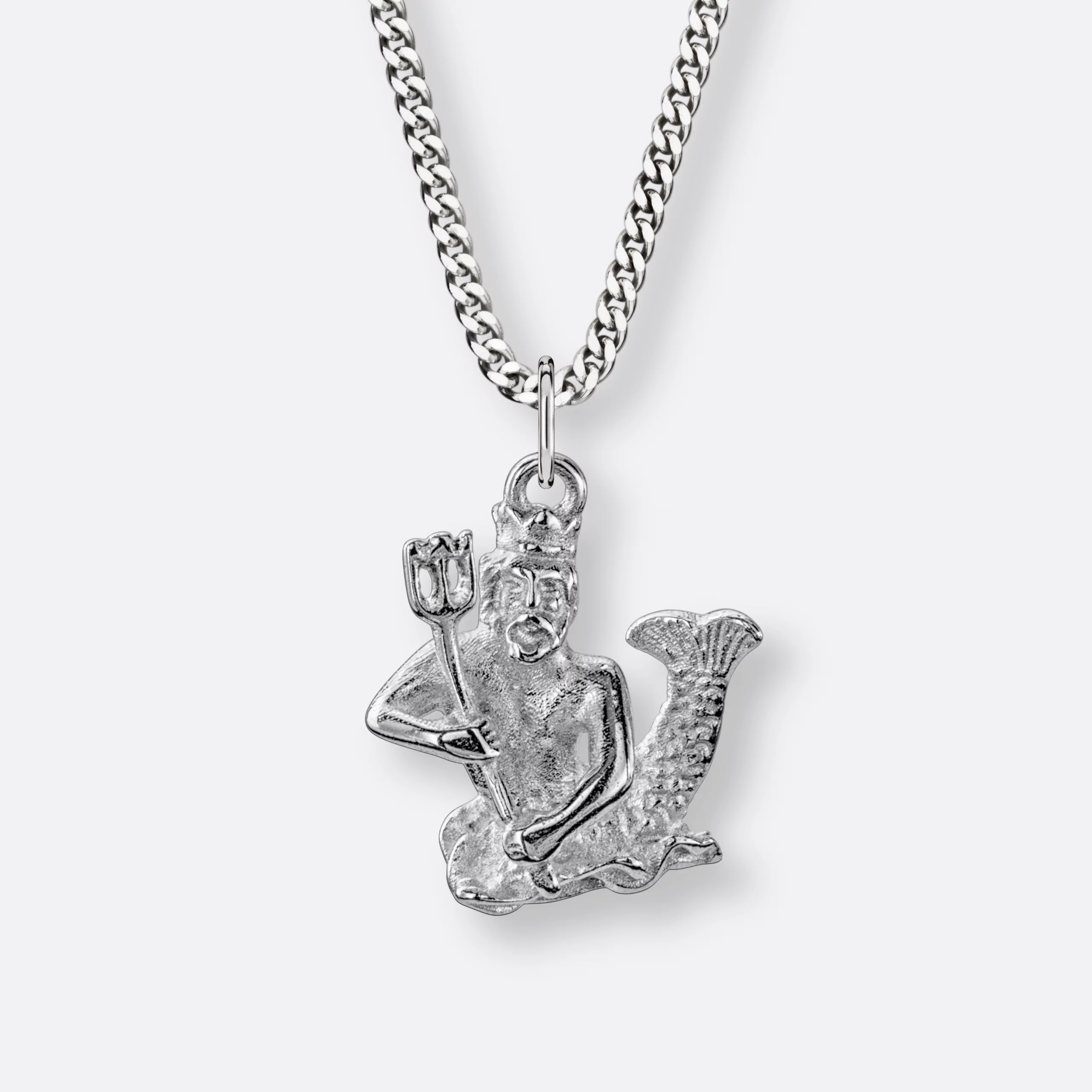 Wassermann Halskette, Anhänger groß, 925er Silber 15 Wassermann Kette mit Sternzeichen-Anhänger groß, Silber, Vorne