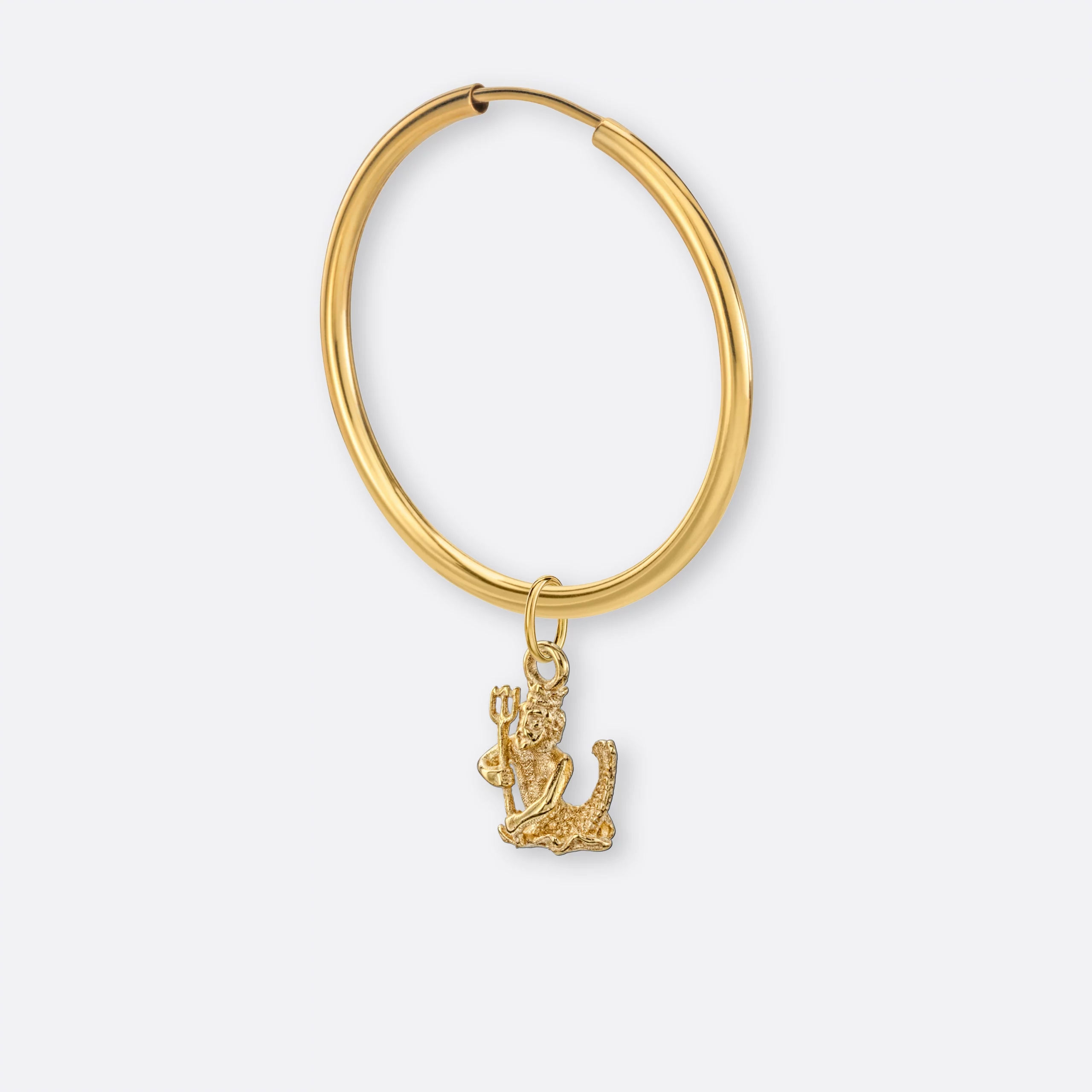 Wassermann Ohrring, Anhänger klein, 585er Gold 3 Wassermann Ohrring-Creole groß mit Sternzeichen-Anhänger klein, Gold, Seite