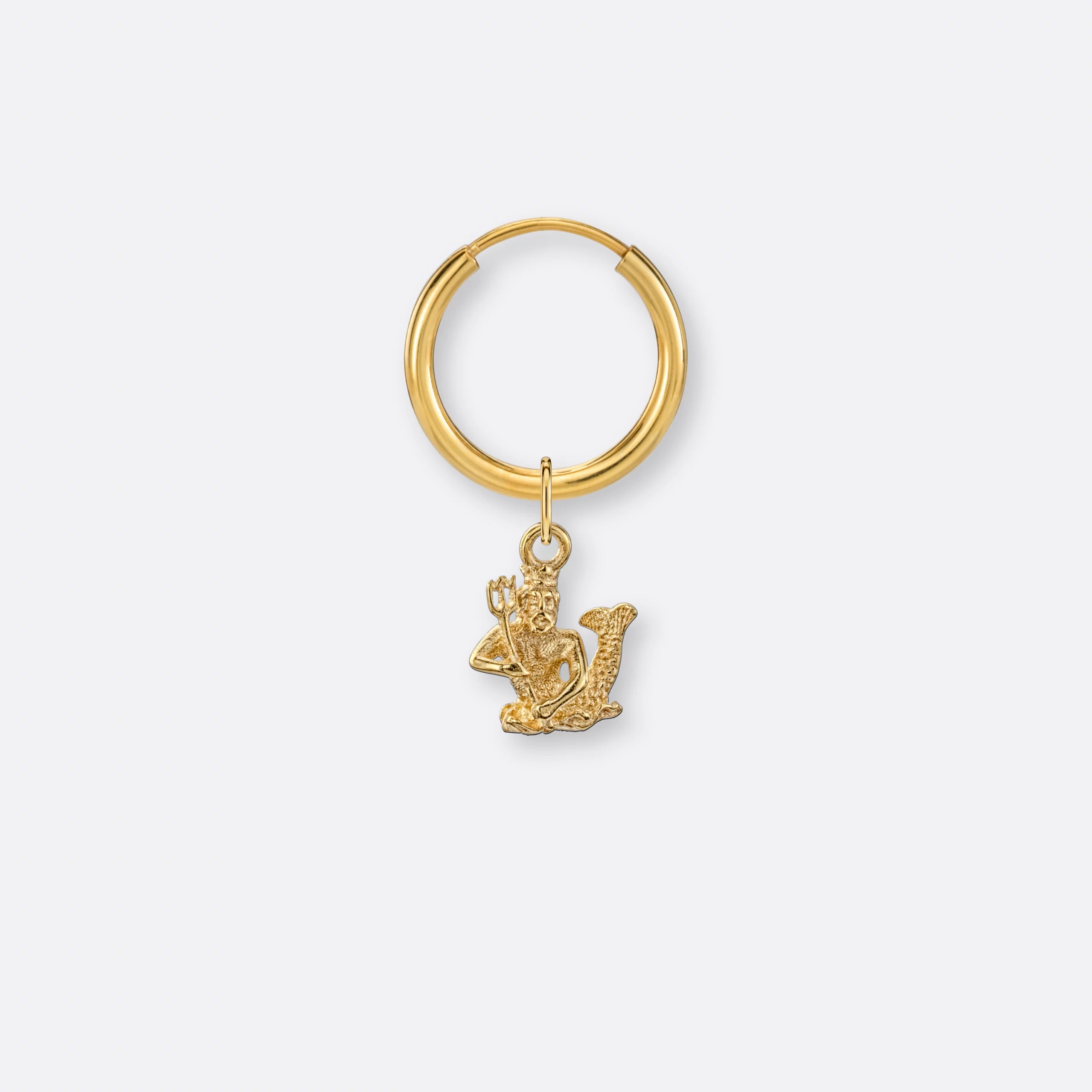 Wassermann Ohrring, Anhänger klein, 585er Gold 6 Wassermann Ohrring-Creole klein mit Anhänger klein, Gold, Vorne