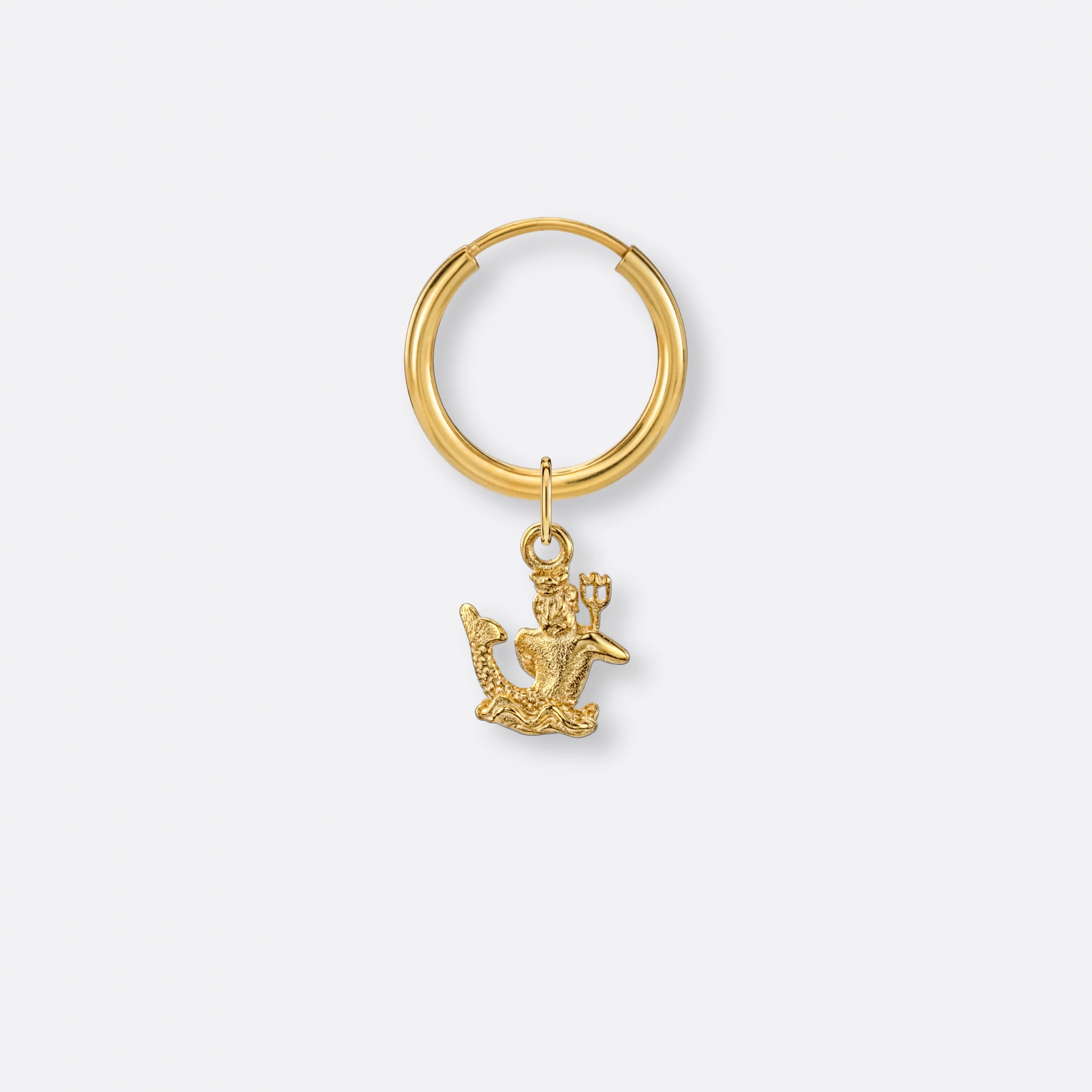 Wassermann Ohrring, Anhänger klein, 585er Gold 8 Wassermann Ohrring Creole klein mit Sternzeichen Anhänger klein, Gold, Hinten