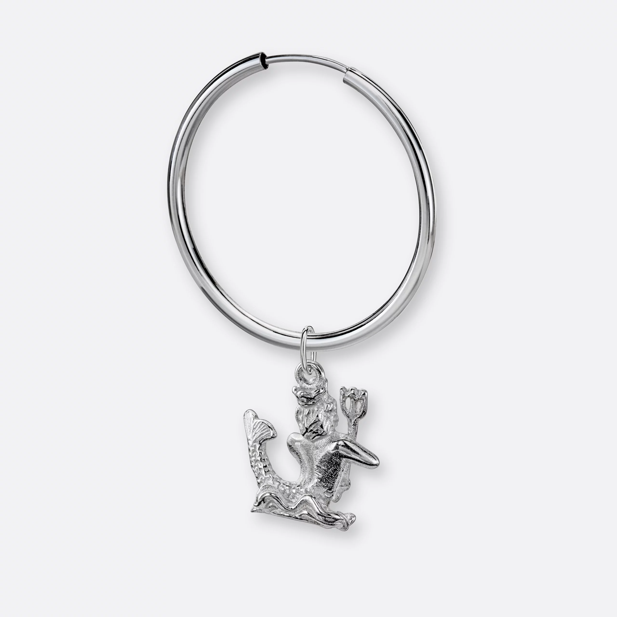 Wassermann Ohrring, Anhänger groß, 925er Silber 7 Wassermann Ohrring groß mit Sternzeichen-Anhänger groß, Silber, Hinten