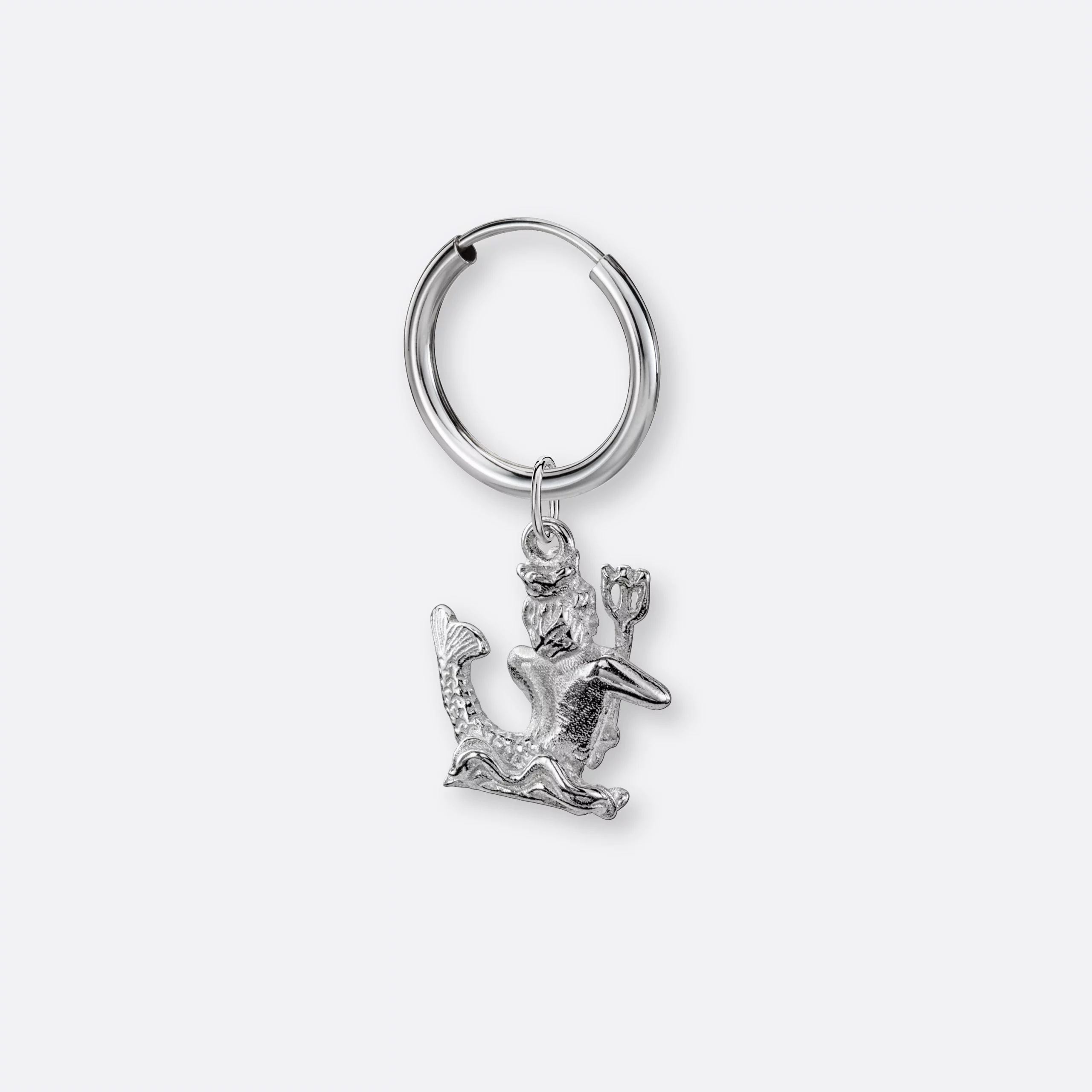 Wassermann Ohrring, Anhänger groß, 925er Silber 3 Wassermann Ohrring klein mit Sternzeichen-Anhänger groß, Silber, Hinten