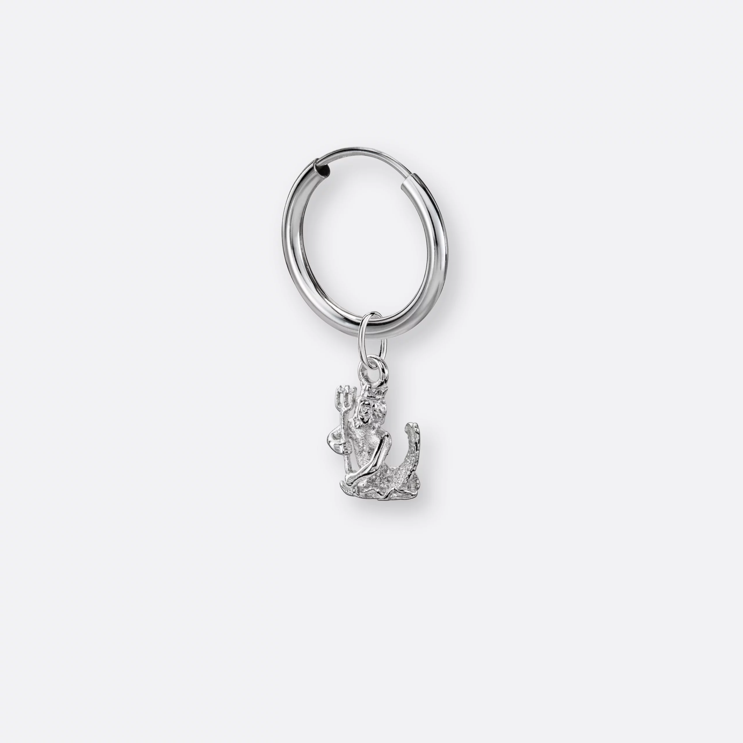 Wassermann Ohrring, Anhänger klein, 925er Silber 8 Wassermann Ohrring-Creole klein mit Sternzeichen-Anhänger klein, Silber, Seite