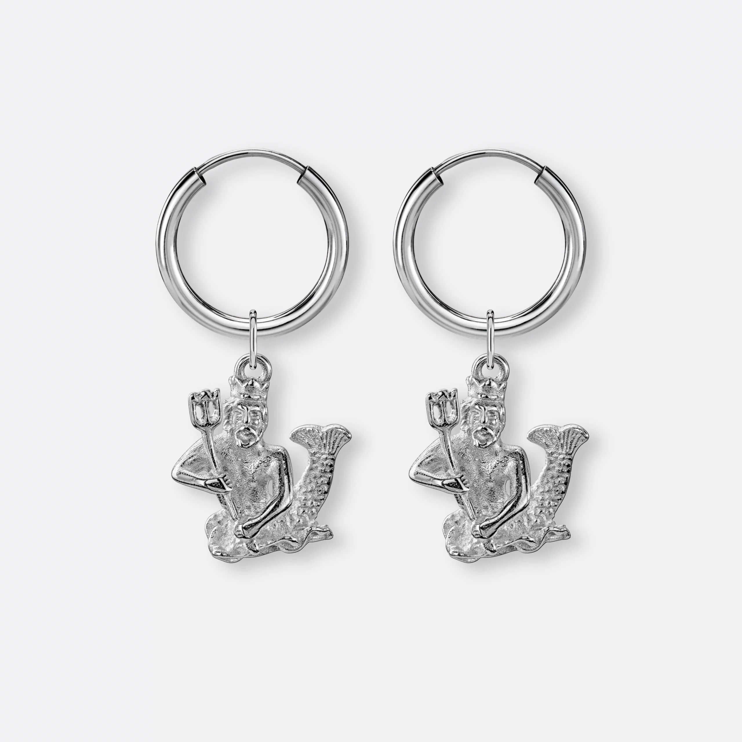 Wassermann Ohrring, Anhänger groß, 925er Silber 18 Wassermann Ohrring klein mit Sternzeichen-Anhänger groß, Silber, Paar