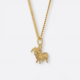 Widder Sternzeichenkette, Anhänger klein, 585er Gold 6 Widder Sternzeichenkette mit Anhänger klein, Gold, Vorn