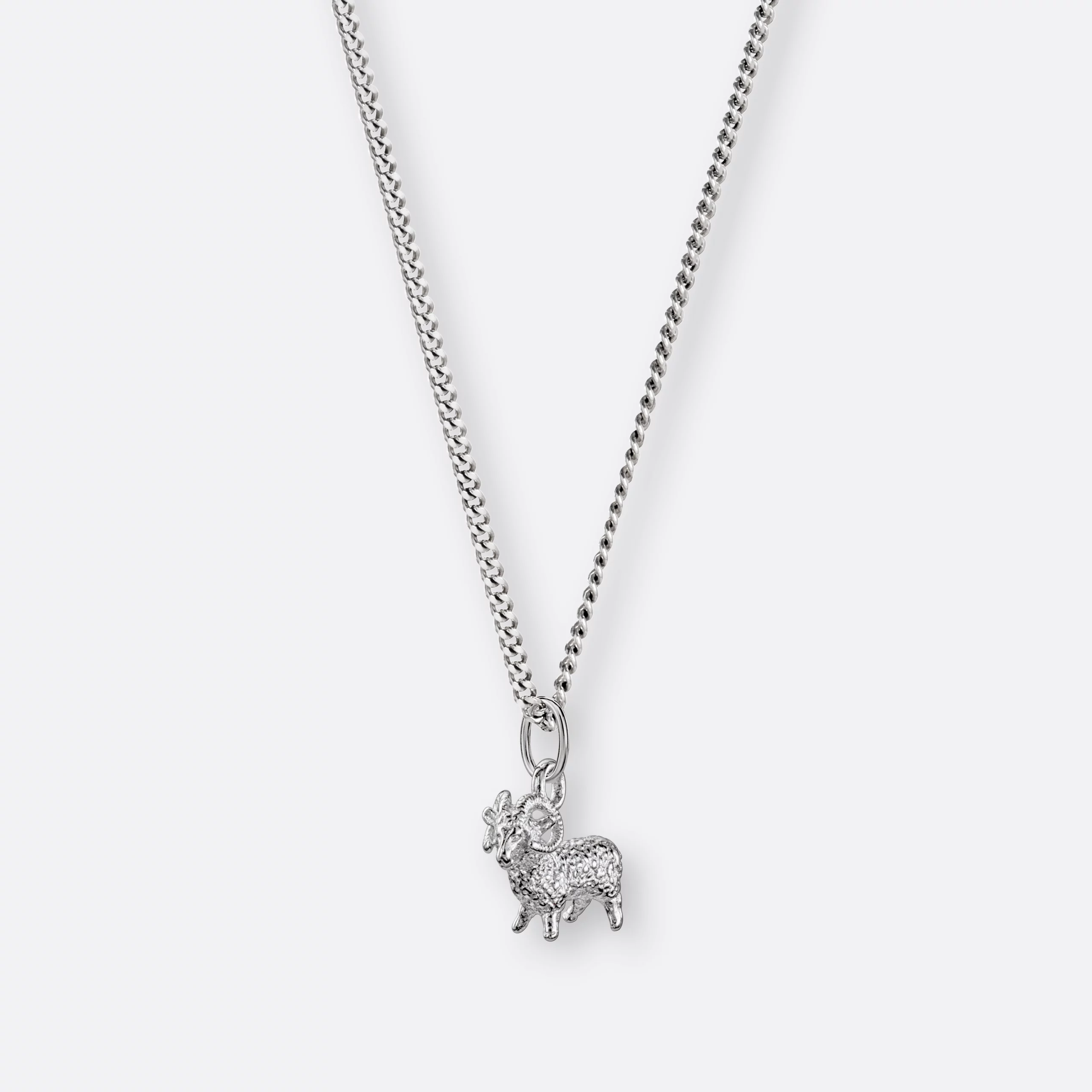 Widder Kette, Anhänger klein, 925er Silber 4 Widder-Halskette mit Sternzeichen-Anhänger klein, Silber, Seite
