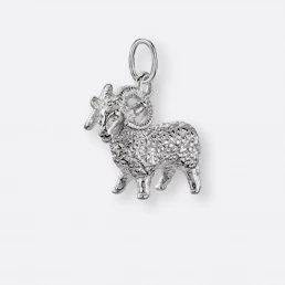 Widder Anhänger groß, 925er Silber 4 Widder Anhänger, groß, Silber, Vorne