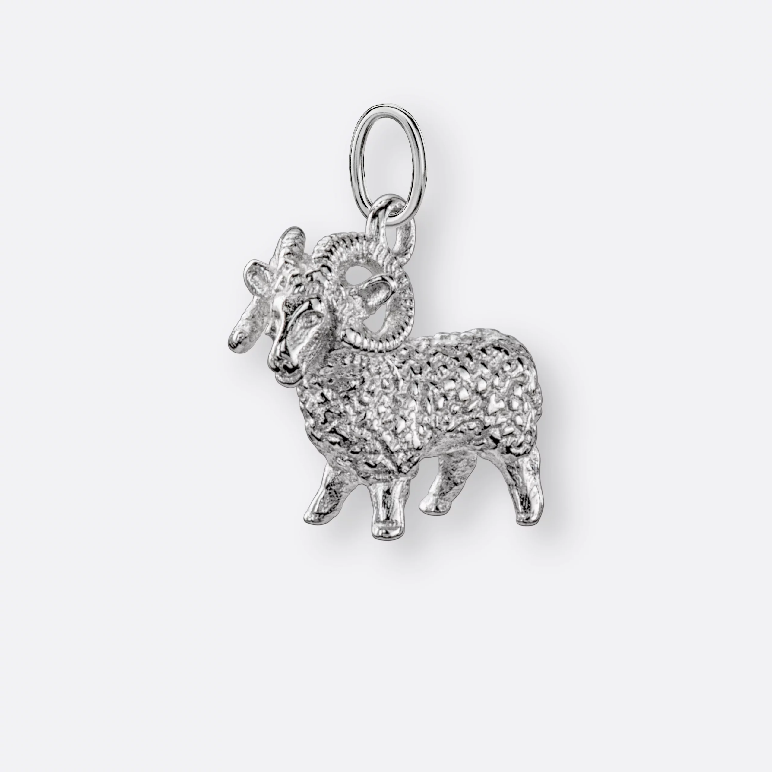 Widder Anhänger groß, 925er Silber 4 Widder Anhänger, groß, Silber, Vorne