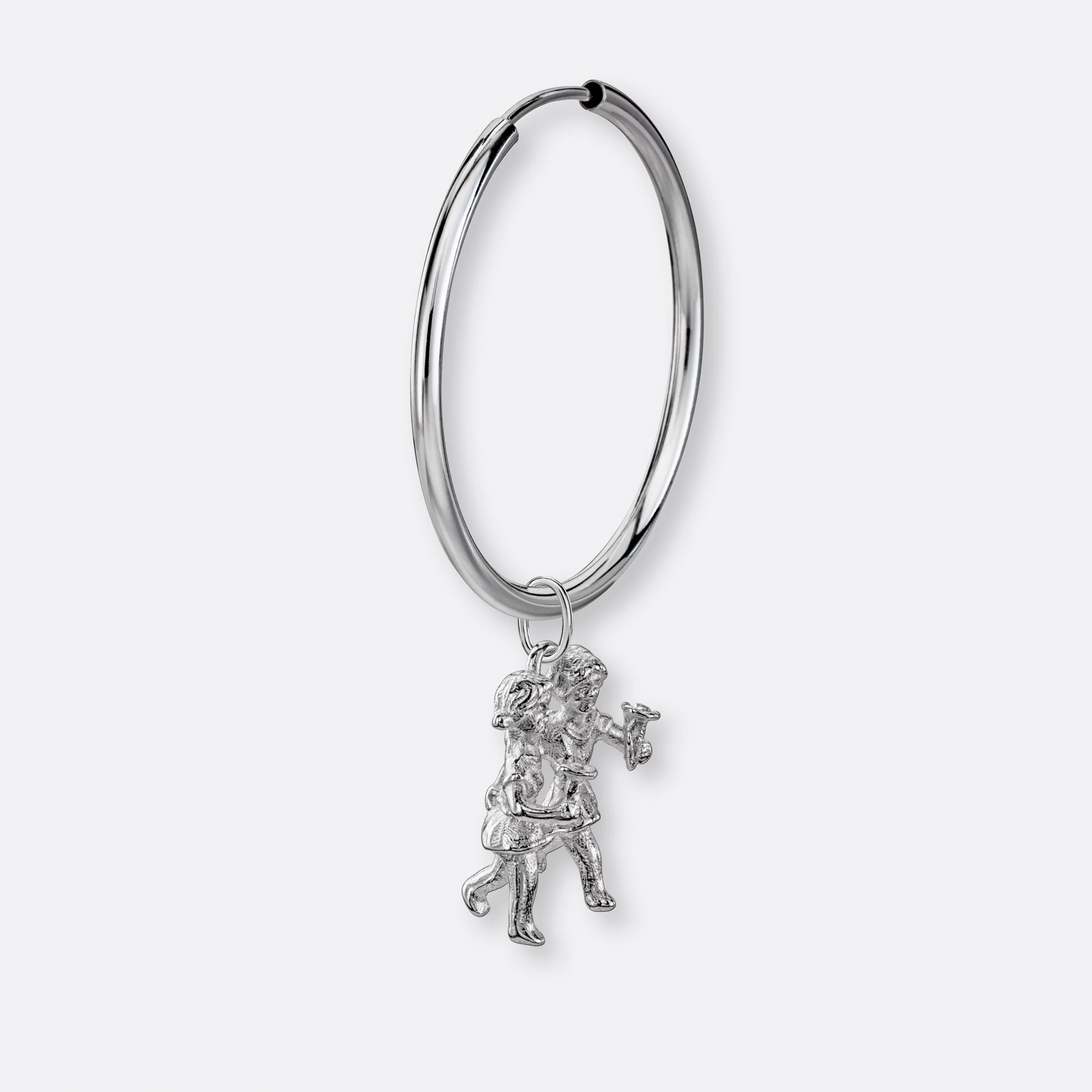 Zwillinge Ohrring, Anhänger groß, 925er Silber 7 Zwillinge Ohrring groß mit Anhänger groß, Silber, Seite