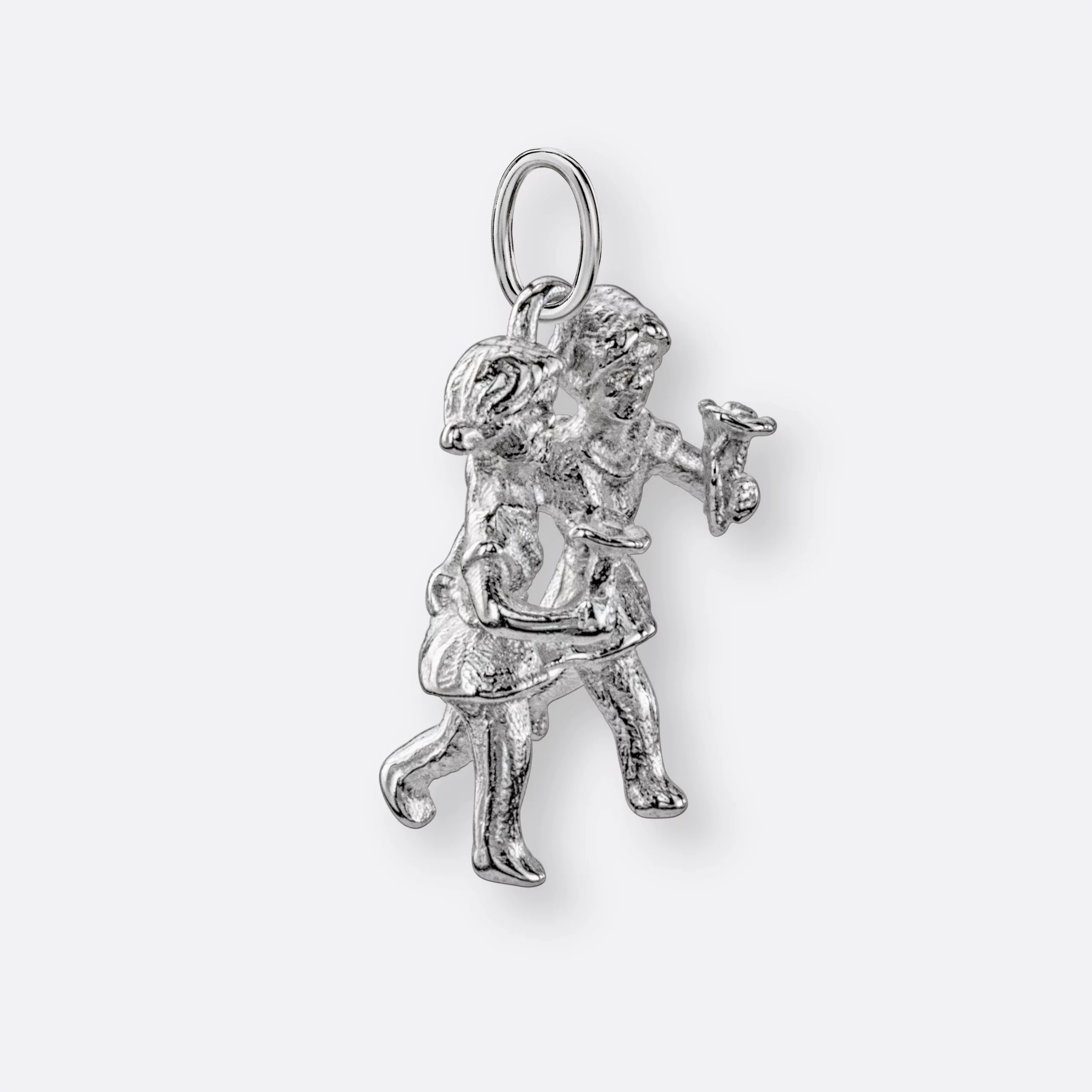 Zwillinge Anhänger groß, 925er Silber 3 Zwillinge Sternzeichen Anhänger, groß, Silber, Seite