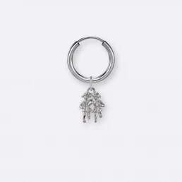 Zwillinge Ohrring, Anhänger klein, 925er Silber 1 Zwillinge Ohrring klein mit Sternzeichen-Anhänger Silber